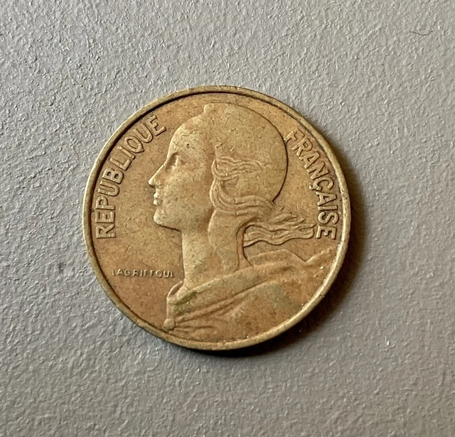 1976 France 10 Centimes Republique Francaise Circulated Coin Well Preserved