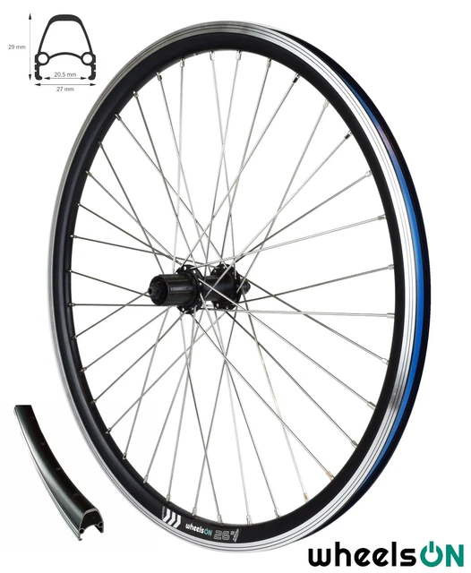QR 26 Zoll WheelsON Hinterrad E-Bike Shimano Nabe Sapim Speichen schwarz 8/9/10 SPD