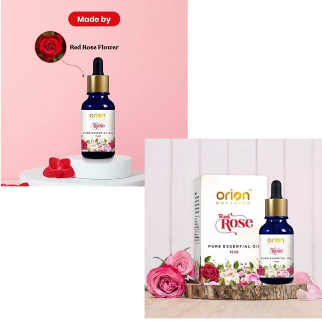 100% Natural Red Rose pure Essential Oil Hair Growth Skin Aromatherapy 15 Combo2