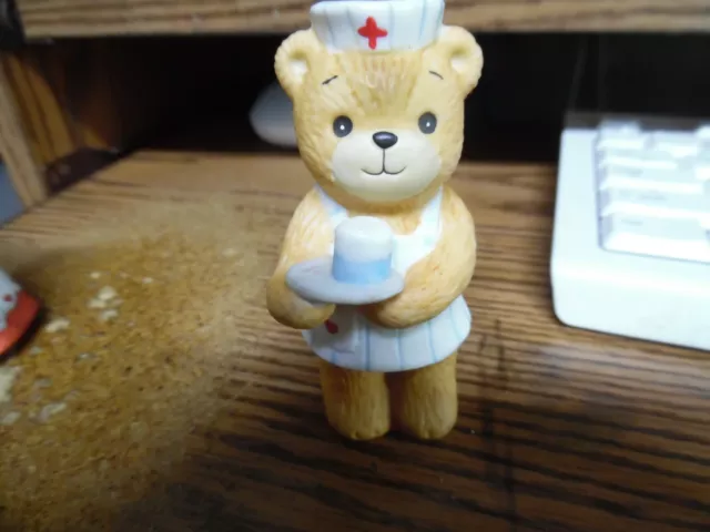 Vintage Enesco Lucy & Me Lucy Riggs nurse bear porcelain figurine 1980- 2.5"