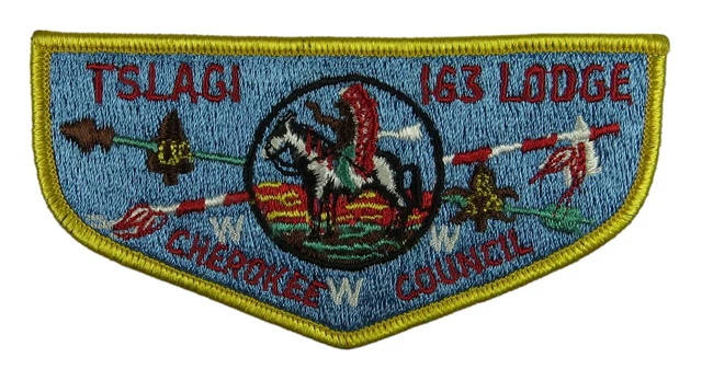 Tslagi Lodge 163 Cherokee Council NC S2 Flap Yellow Bdr (E8651)