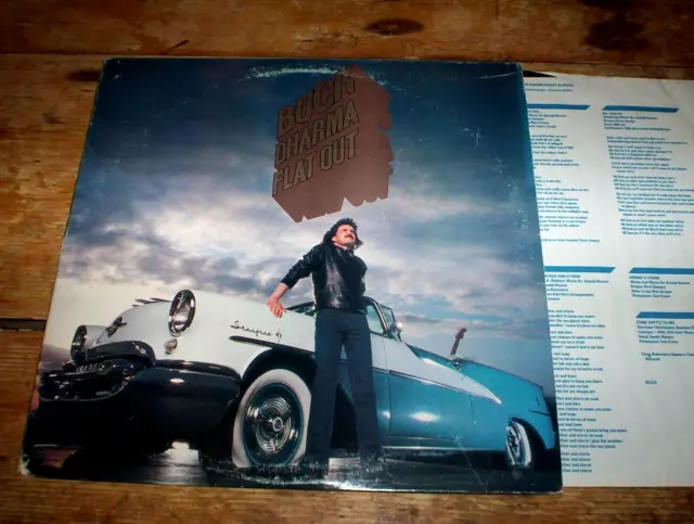 BUCK DHARMA boc ( FLAT OUT ) ORIG 1982 VINYL solo LP w/ inner lyric sleeve VG+