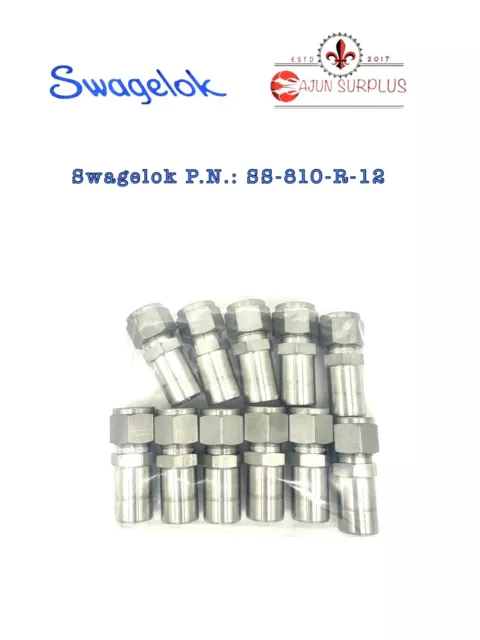 Qty:11 ~New~ Swagelok, Pn: Ss-810-R-12, 1/2” Tube X 3/4” Reducer Port Connectors