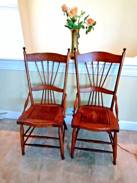 Pair Hand Carved Wooden Antique Chairs