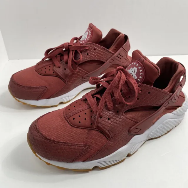 Nike Air Huarache Run Burgundy Cedar Red Gum Shoes Sneakers US Women's 10