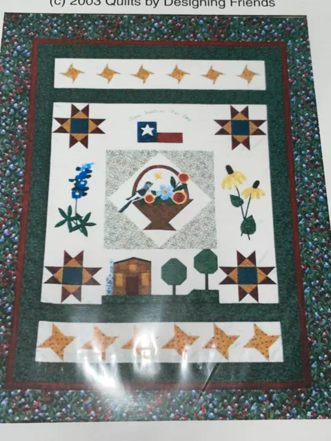 Bluebonnet Patchwork Trail Sampler Quilt Pattern 50" X 68"