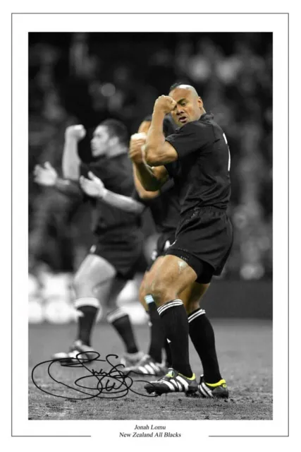 Jonah Lomu Signed Photo Print Autograph New Zealand All Blacks Rugby
