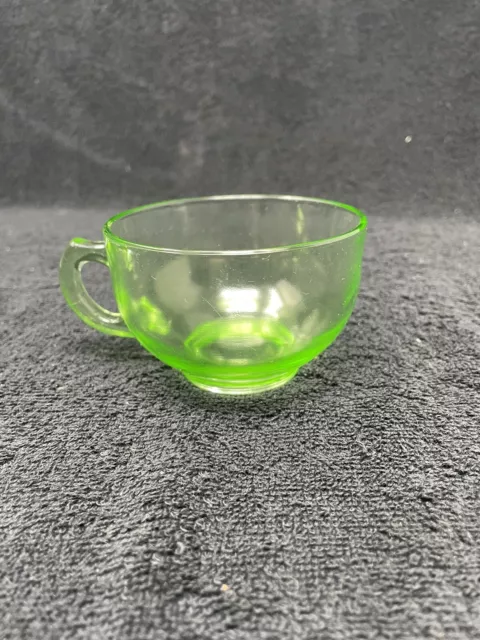 Green Depression Uranium Glass Cup