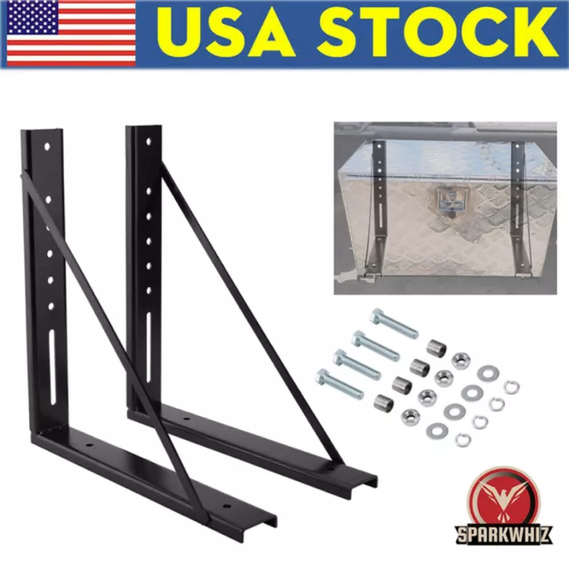 SPARKWHIZ Welded Black Structural Steel Mounting Brackets 18.5x18Inch Set of 2