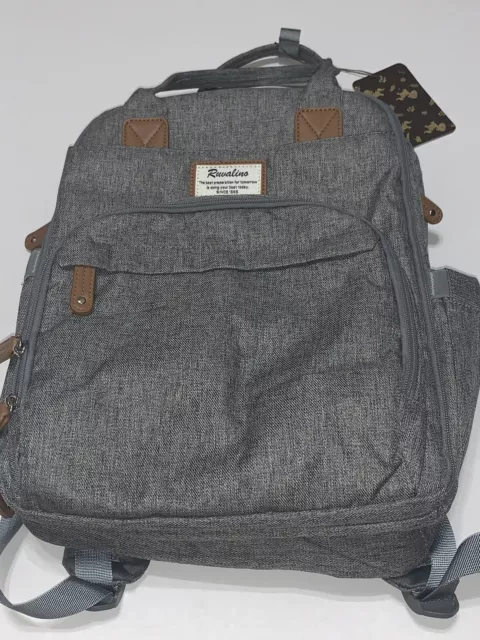 Ruvalino Diaper Bag Multi-function Travel Back Pack Maternity Changing Bags Gray