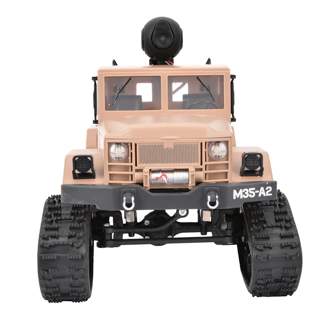 (CAMERA TYPE)2.4G 1/16 RC Military Truck Remote Control Crawler Car