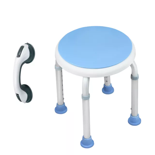Sgabello doccia girevole 360° sgabello bagno sedia bagno ausilio doccia con ventosa maniglia doccia
