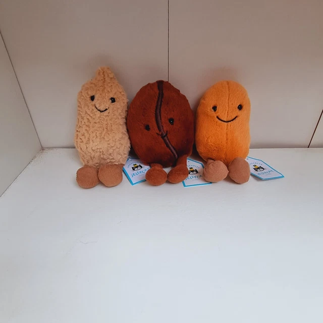 NEW JELLYCAT AMUSEABLE Coffee Bean, Baked Bean, Peanut Soft Toy BNWT
