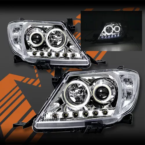 Crystal High Power LED Halo Projector Head Lights for TOYOTA HILUX VIGO 05-11