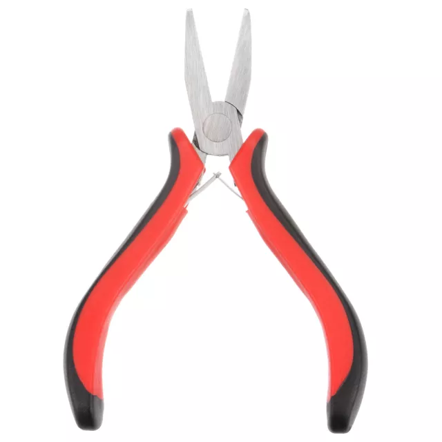 Mini Flat Nose Pliers 4.5" Smooth Jaw Precision Cutters with Plastic Handle