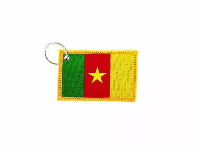 Porte cle cles clef brode patch ecusson badge drapeau Cameroun camerounais