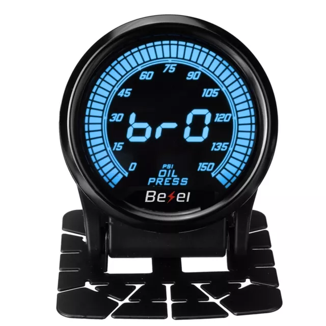 2" 52mm 10 Color EVO Digital Oil Pressure Gauge Meter 0-150 Psi Sensor Black