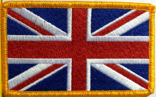 BRITISH Flag Patch W/ VELCRO® Brand Fastener England UK Great Britain