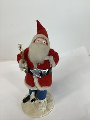 Vintage Santa Claus Paper Mache Figurine Made in Japan Felt Belsnickle 4.5” Putz