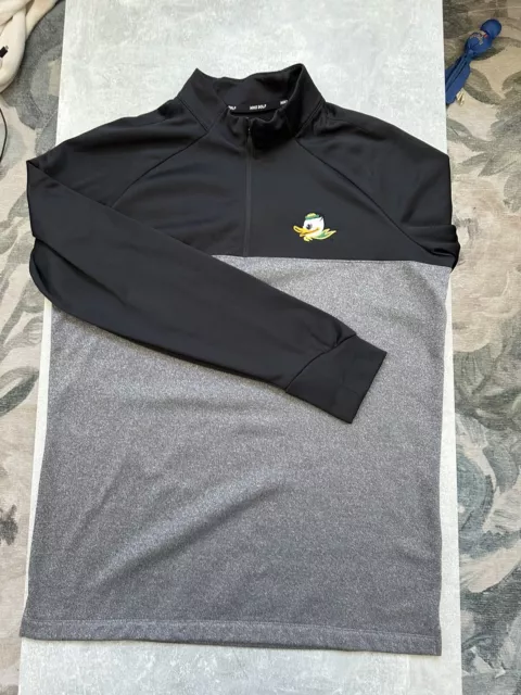 Nike Dri-Fit Oregon Ducks 1/4 Zip Pullover Shirt Mens M/ Medium Long Sleeve Golf