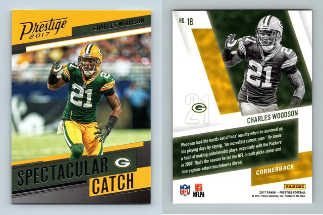 Charles Woodson #18 Prestige Football 2017 Panini Spectacular Catch Trading Card