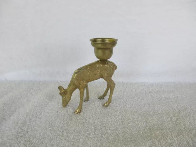 Vintag~ Deer Candle Holder~~Solid Brass Design ~~QUALITY!!