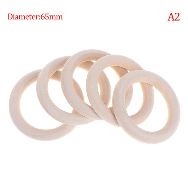 5pcs 55mm/65mm Baby Wooden Teeth Ring DIY Craft For Jewelry Making Toy Access ql