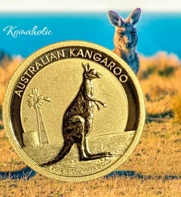 2012 Australia 1/10 oz .9999 Gold Kangaroo BU In Capsule $15, Free Shippin