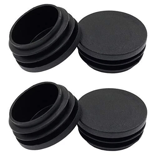 4PCS 38mm (1 1/2 Inch) Round Plastic Plug, Round Black Plastic End Cap
