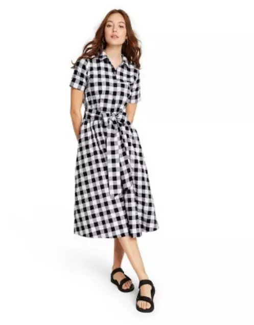 Women's Gingham Button-Front Shirtdress-Lisa Marie Fernandez-Various Sizes-S588+