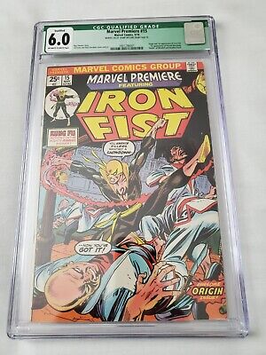 Marvel Premiere 15 1974 Cgc 6.0 Qualified O/W To White Pages 1St App Iron Fist