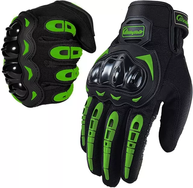 Gants Moto Tactile Protection VTT vélo trottinette enduro scooter NOIR VERT