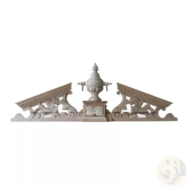 Schrankkrone Schrankaufsatz ASW15 120x40 cm Möbelkrone Holzornament