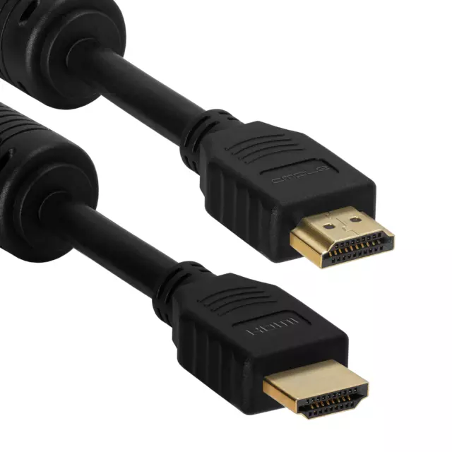 25FT HDMI Cable Black 28 AWG Male to Male Cord with Ferrite Cores TV PC 4K HD