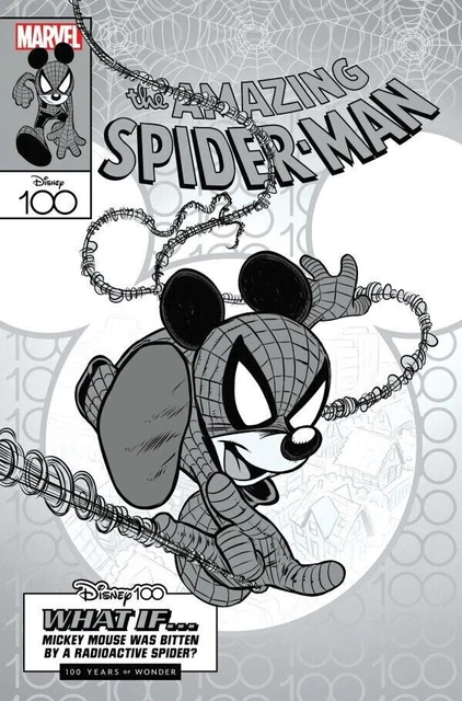AMAZING SPIDER-MAN #35 (SCIARRONE 1:100 B&W DISNEY 100 VARIANT) ~ Marvel