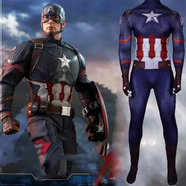 Movie The Avengers Captain America Superhero Cosplay Costumes Bodysuit Jumpsuit 2