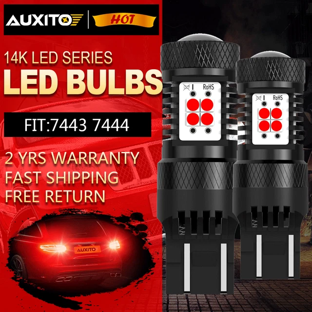 2X 7443 7440 T20 Red High Power LED Turn Signal Back Up Reverse LED Light Bulb