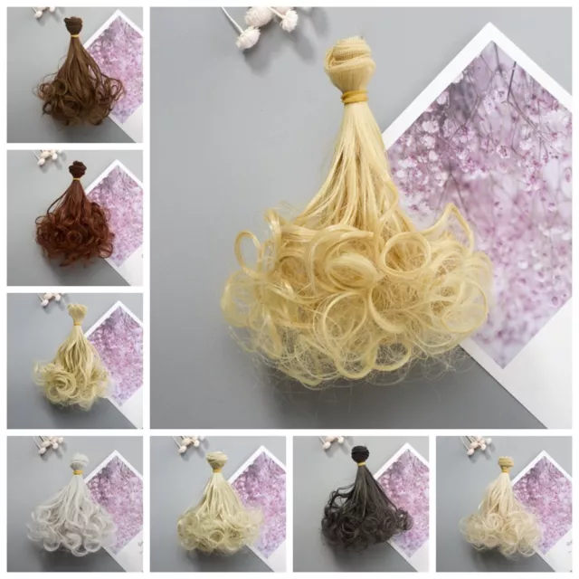 Curly Hair Extensions for All Dolls DIY Hair Wigs Doll Accessories 15x100cm❀