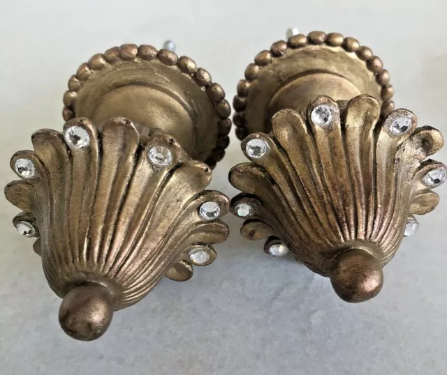 Drapery Holder Curtain Tie-backs for Window Decor Gold/Bronze Color - Pair(2)
