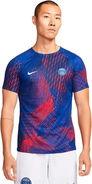 T-shirt uomo Nike PARIS SAINT GERMAIN PSG M Nk Df top Ss Pm Cl, blu/rosso, L