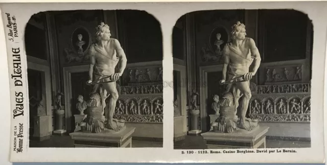 ROM Skulptur David Von Bernini Italien Fotografie Stereo Vintage Analog