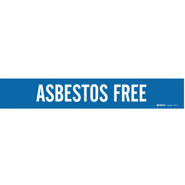 BRADY 7017-1 Pipe Mrkr,Asbestos Free,2 1/4in H,14in W