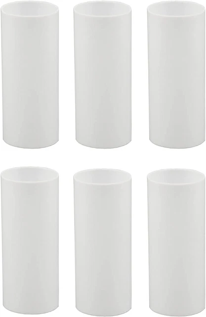 Set of 6, 3 Inch Tall White Plastic Candle Covers Sleeves Chandelier Socket Base