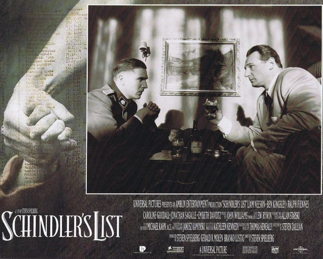 SCHINDLER'S LIST ORIGINAL Lobby Card 1 Liam Neeson Ben Kingsley Steven Spielberg EUR 18,11