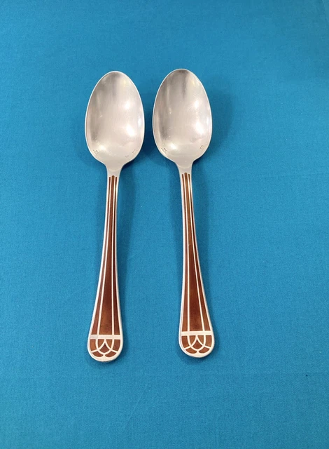Cuillère à Bouillie Christofle Laque De Chine Sienne – Argent Plaqué – Bébé