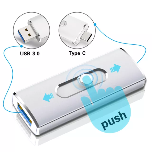 USB 3.0 Sticks 128GB Dual 2 in 1 Type C Metal Speichermedien Für Samsung Android