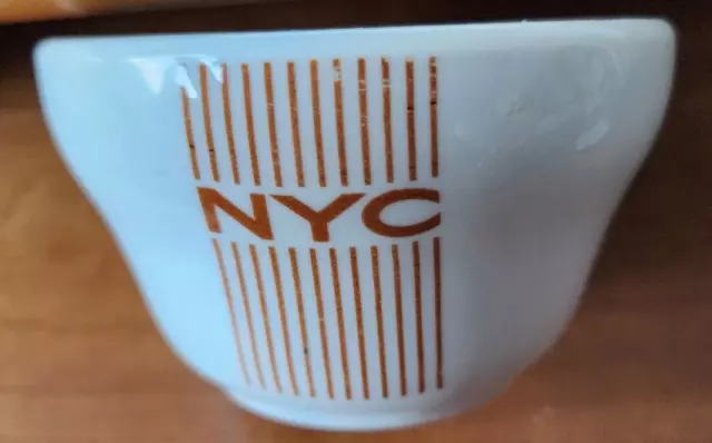 NYC (New York Central) Railroad Syracuse Ceramic Bouillon Cup Mercury Pattern