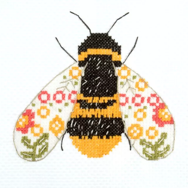 Bee Counted Cross Stitch Kit. Great For Beginners Complete Kit With Instructions