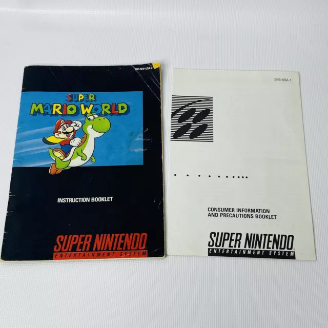 SUPER MARIO WORLD Manual ONLY Super Nintendo SNES Instruction Booklet