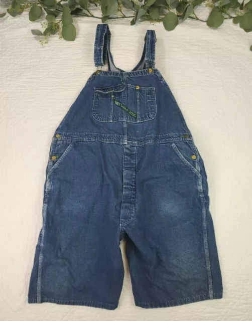 VTG Key Mens Blue Overall Shorts Size 52 Made in USA